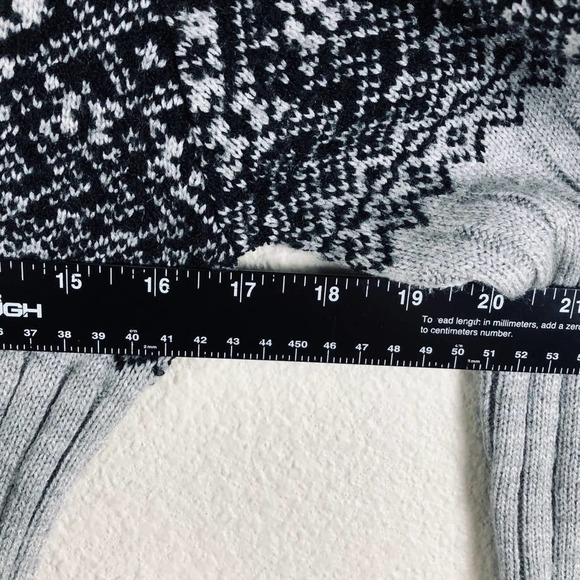 Glory USA Sweater Black White Fairisle Mock Neck Pullover Cropped Size Small - Picture 8 of 14
